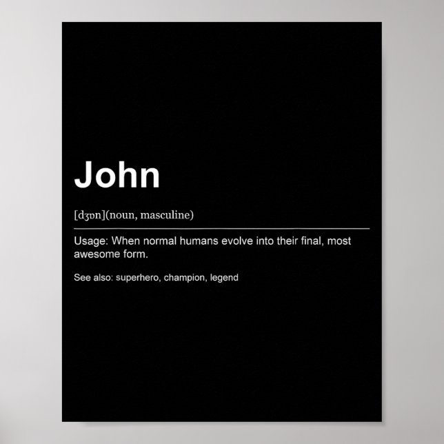 Póster Funny Definition Quote For The Name John _  (Frente)