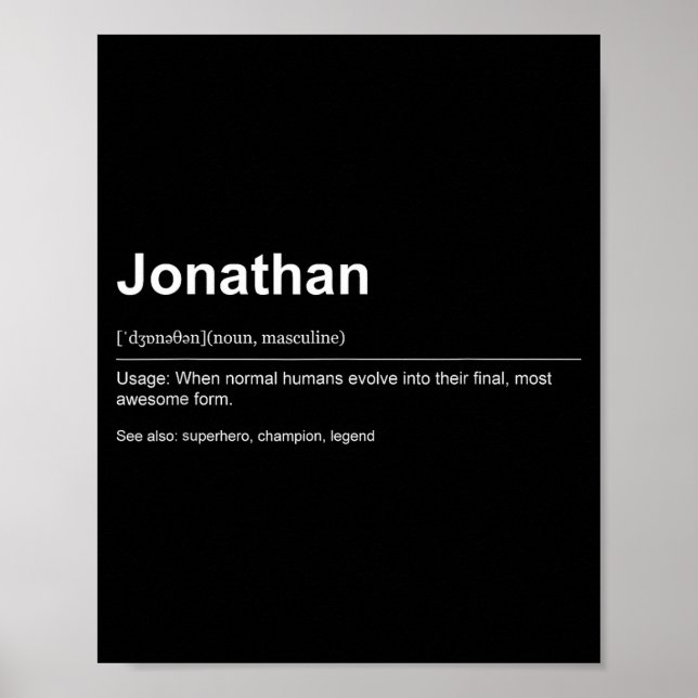 Póster Funny Definition Quote For The Name Jonathan _  (Frente)