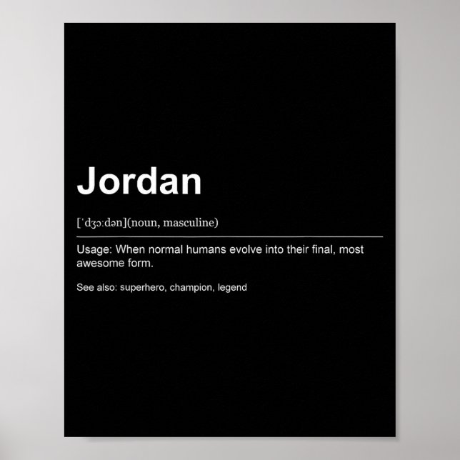 Póster Funny Definition Quote For The Name Jordan _  (Frente)
