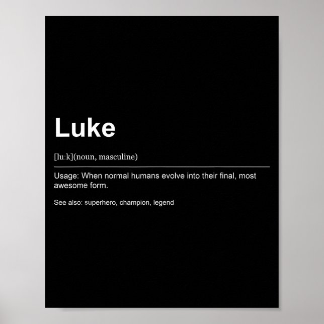 Póster Funny Definition Quote For The Name Luke _  (Frente)