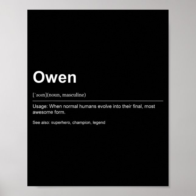 Póster Funny Definition Quote For The Name Owen _  (Frente)