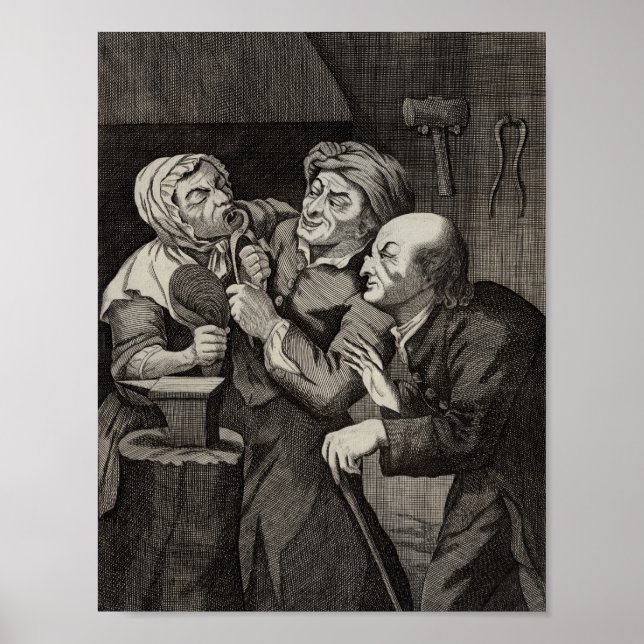 Póster Funny Dentist Office Antiguo Poster de Odontología (Frente)