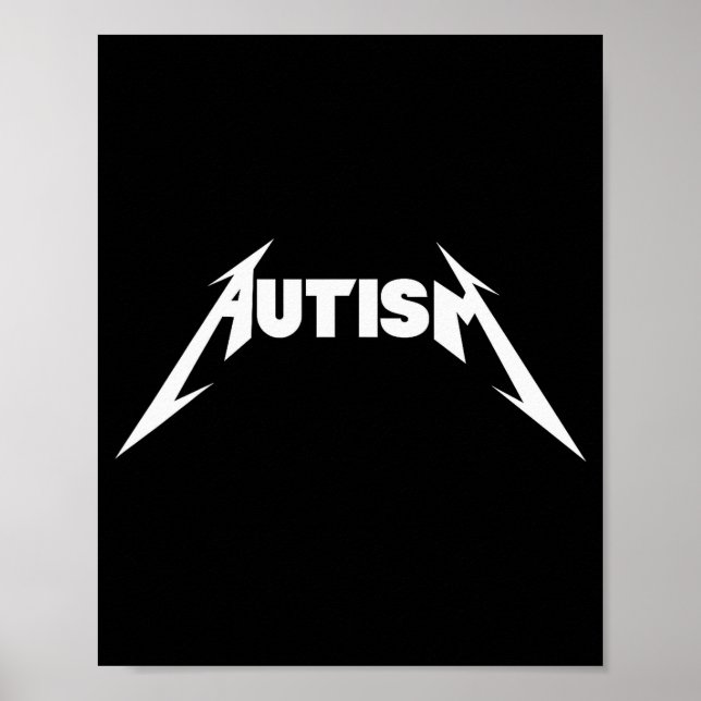 Póster Funny Design Autism Skeleton Meme Metal Rock For M (Frente)