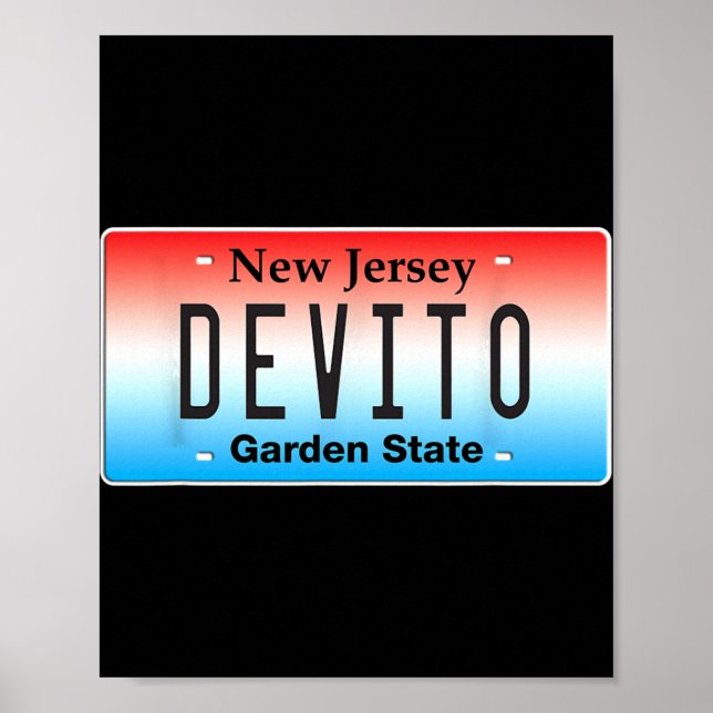 Póster Funny Devito New Jersey Italian American Nj Cutlet (Frente)