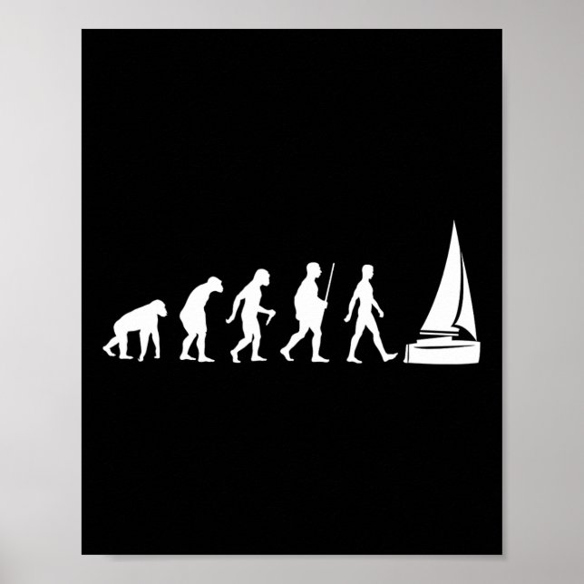 Póster Funny Dinghy Sailing Sailboat Tee Sail Boat Racing (Frente)