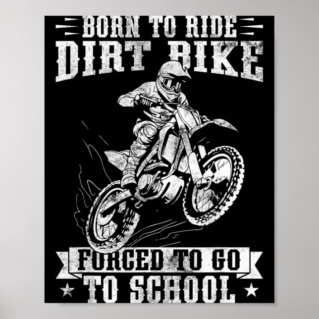 Póster Funny Dirt Bike Art For Boys Girls Motocross Dirt  (Frente)