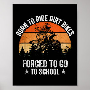 Póster Funny Dirt Bike Art Para Niños Chicas Motocross Di