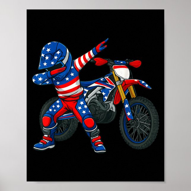 Póster Funny Dirt Bike Art Rider Motocross Motorcycle Dir (Frente)