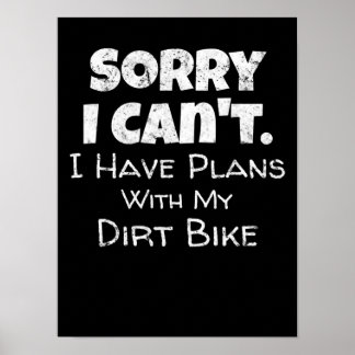 Póster Funny Dirt Bike Cita Motocross Motocross Carreras 