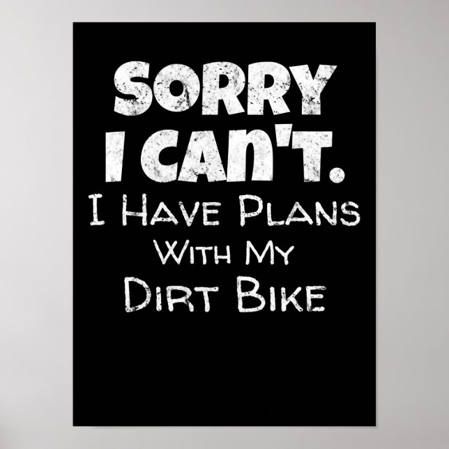 Póster Funny Dirt Bike Cita Motocross Motocross Carreras  (Frente)