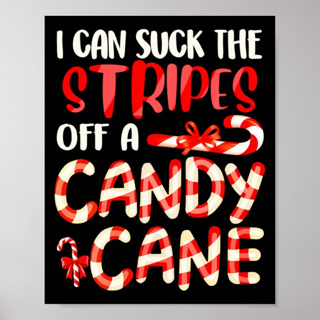 Póster Funny Dirty Candy Cane Christmas Hilarious Santa H (Frente)