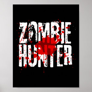 Póster Funny Diseño Zombie Hunter Para Niños Chicas Hallo