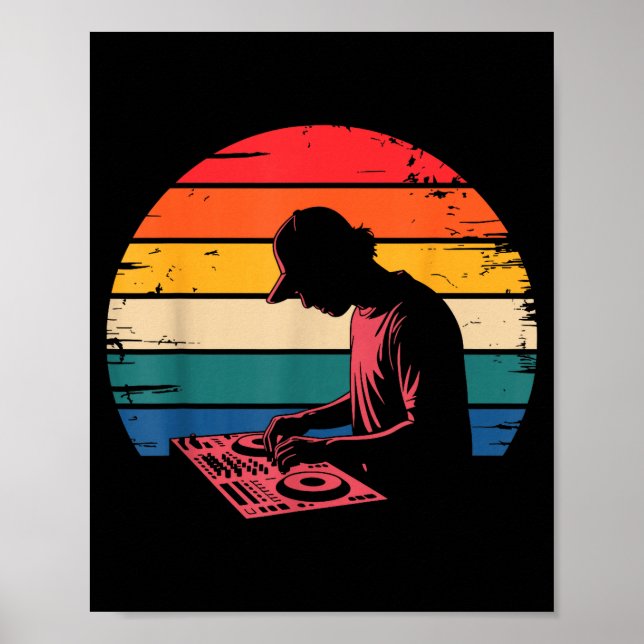 Póster Funny Dj Art Men Women Music Producer Disc Jockey  (Frente)