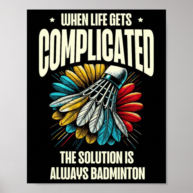 Póster Funny Dminton Player Love Shuttle Design (Frente)