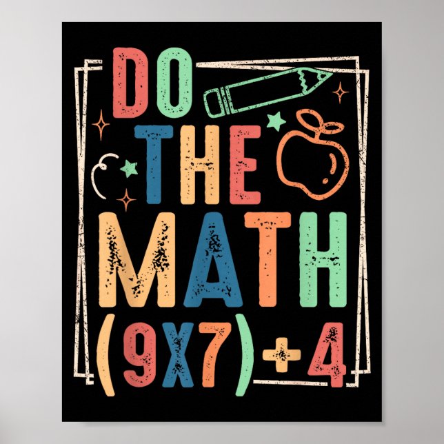 Póster Funny Do The Math 67 Meme Six Seven Boy Girl Teach (Frente)