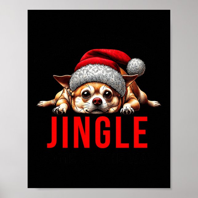 Póster Funny Dog Christmas Chihuahua Premium Tri-blend  (Frente)