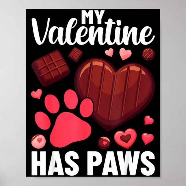 Póster Funny Dog Owner Valentines Day Heart Women Girls  (Frente)