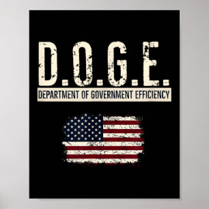 Póster Funny Doge Departamento De Eficiencia Gubernamenta