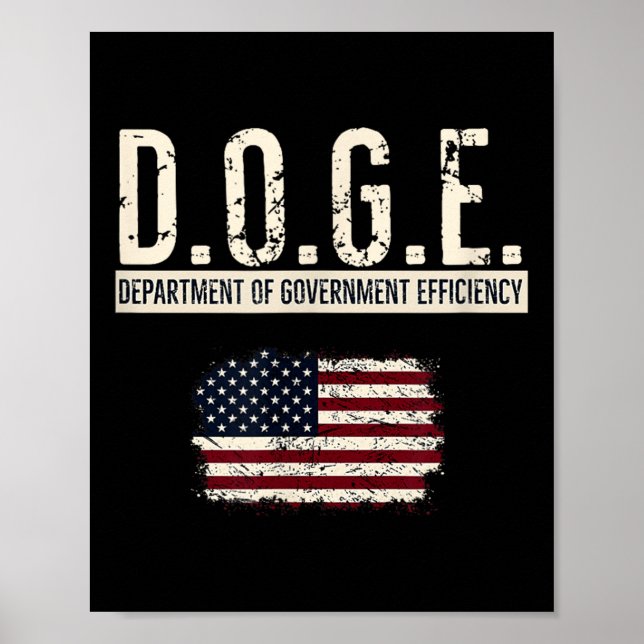 Póster Funny Doge Departamento De Eficiencia Gubernamenta (Frente)
