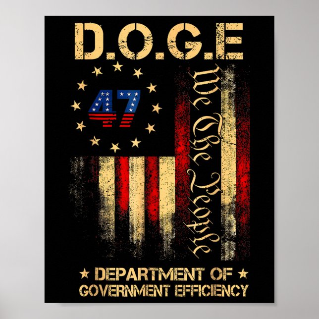 Póster Funny Doge Departamento De Eficiencia Gubernamenta (Frente)