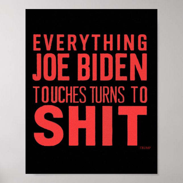 Póster Funny Donald Trump 2024 Todo Joe Biden Touch (Frente)