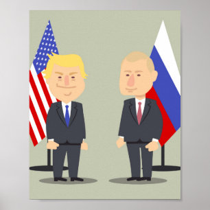 Póster Funny Donald Trump And Vladimir Putin