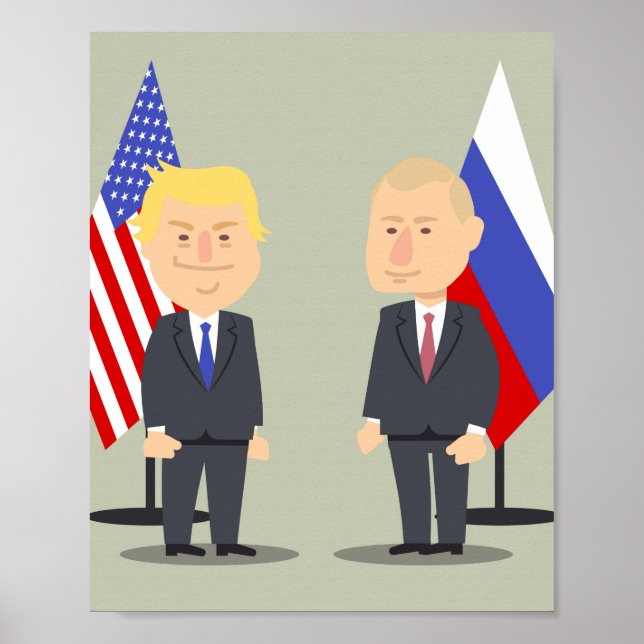 Póster Funny Donald Trump And Vladimir Putin (Frente)