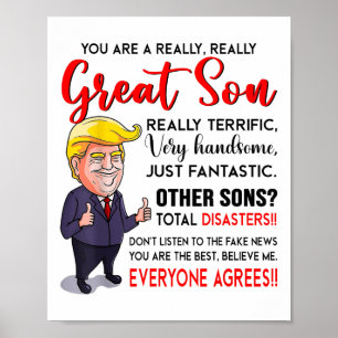 Póster Funny Donald Trump Eres Un Gran Hijo _1