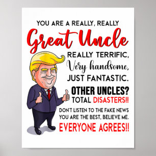 Póster Funny Donald Trump Eres Un Gran Tío, Unc