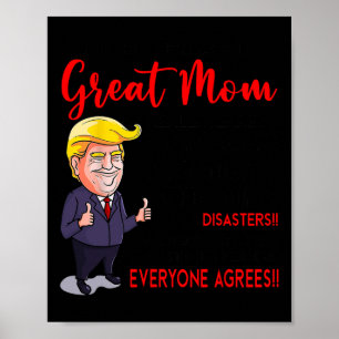 Póster Funny Donald Trump Eres una gran mamá