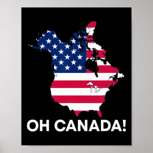 Póster Funny Donald Trump Oh Canadá 51st State USA Americ