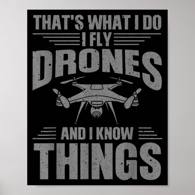 Póster Funny Drone Art For Men Women Boys Drone Racing Dr (Frente)