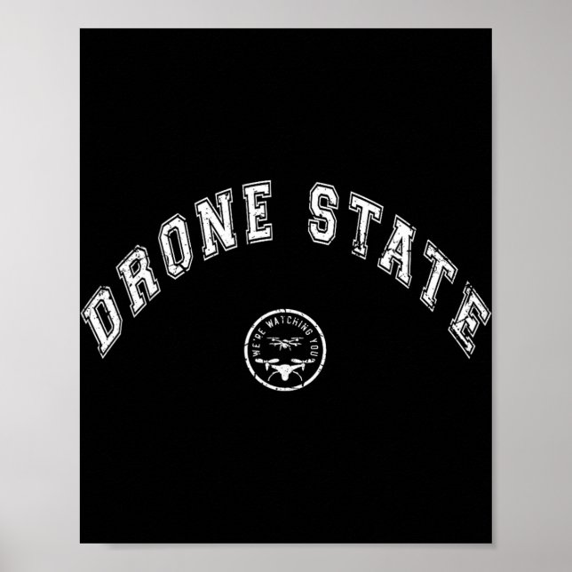 Póster Funny Drone State Flying Secret Drone New Jersey W (Frente)