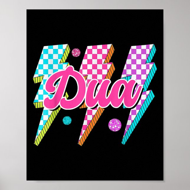 Póster Funny Dua Lightning Bolt verificado me encanta Dua (Frente)