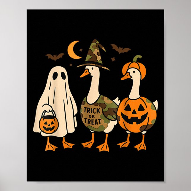 Póster Funny Duck Duck Boo Halloween Costume Duck  (Frente)