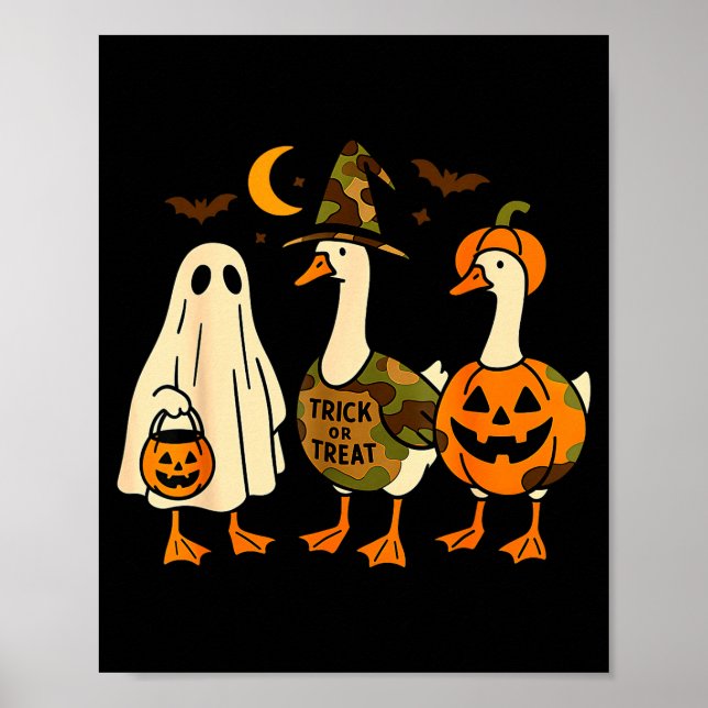 Póster Funny Duck Duck Boo Halloween Costume Duck  (Frente)
