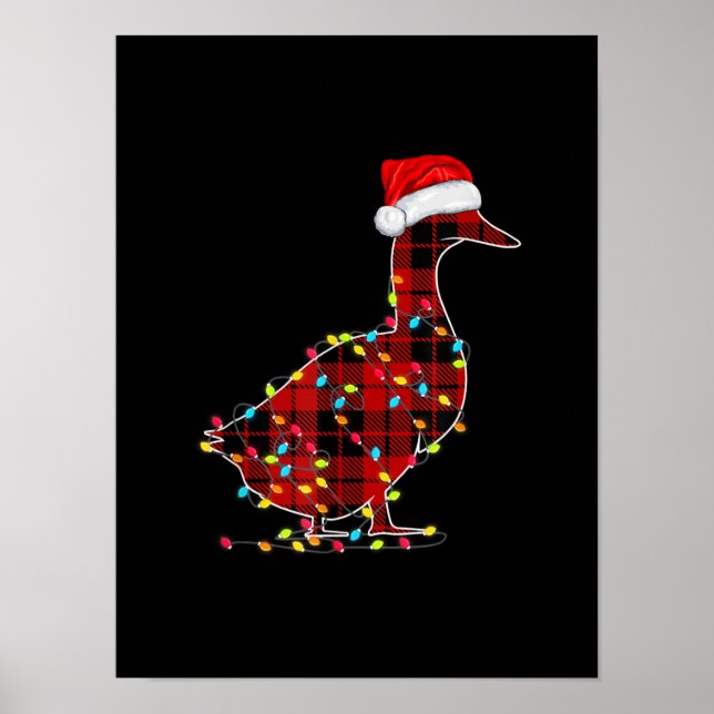 Póster Funny Duck Navidades Light Red Plaid Matando (Frente)
