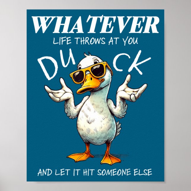 Póster Funny Duck Shirt Funny Quote Graphic Tees For Men  (Frente)