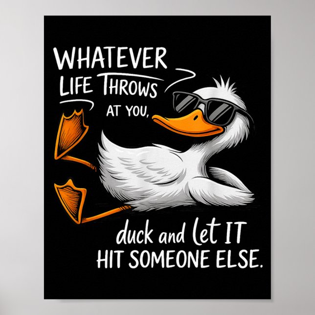 Póster Funny Duck Shirt Funny Quote Graphic Tees For Men  (Frente)