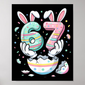 Póster Funny Easter 67 Six Seven Bunny Meme Men Women