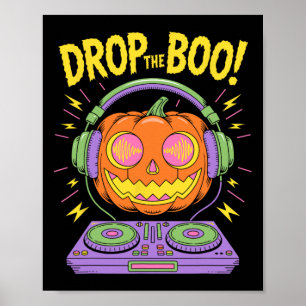 Póster Funny Edm Dj Halloween Pumpkin