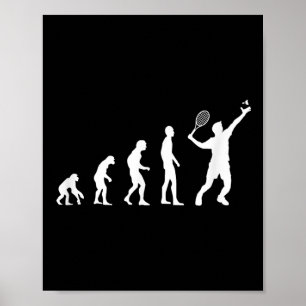Póster Funny el transbordador de evolución de Badminton