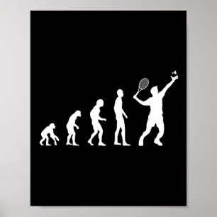 Póster Funny el transbordador de evolución de Badminton