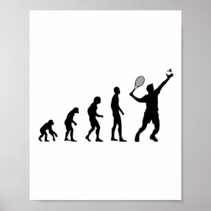 Póster Funny el transbordador de evolución de Badminton