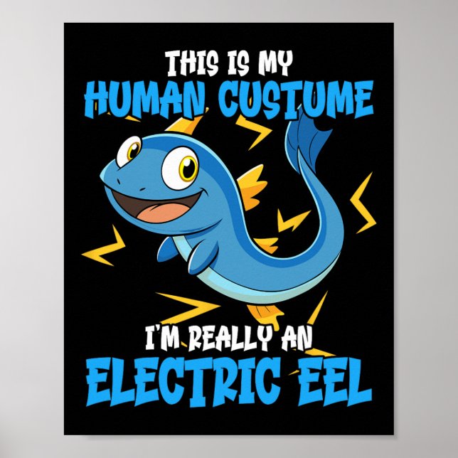 Póster Funny Electric Eel Costume Design Animal Aovers El (Frente)