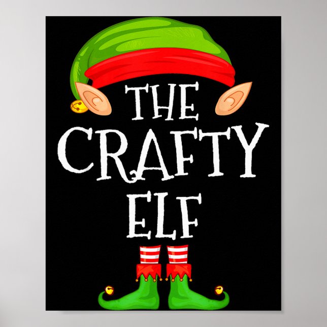 Póster Funny Elf Family Christmas Crafty Elf Sweater Matc (Frente)