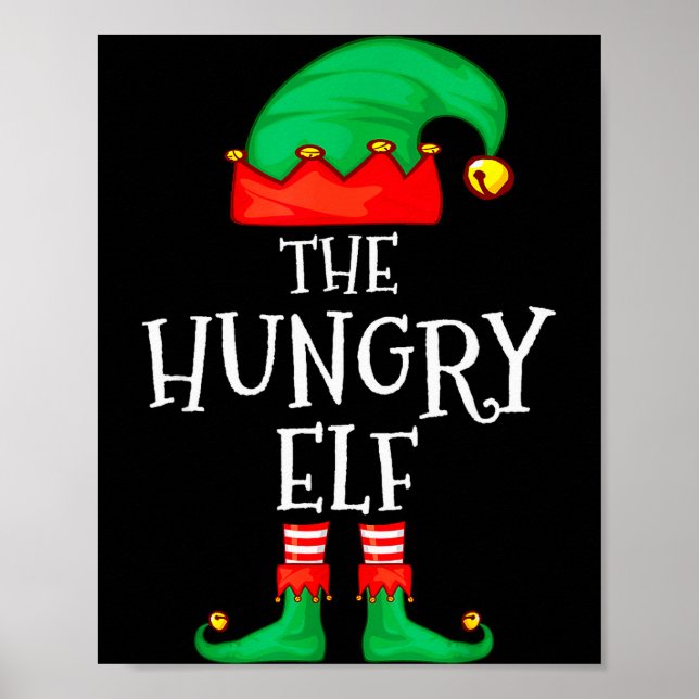 Póster Funny Elf Family Christmas The Hungry Elf Sweater  (Frente)