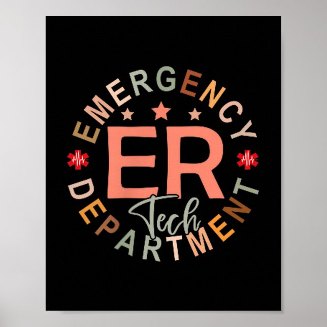 Póster Funny Emergency Department Tech Emergency Room Tec (Frente)