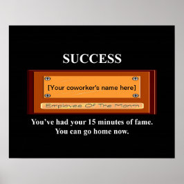 Póster Funny Employee of the Month Your Name Plate