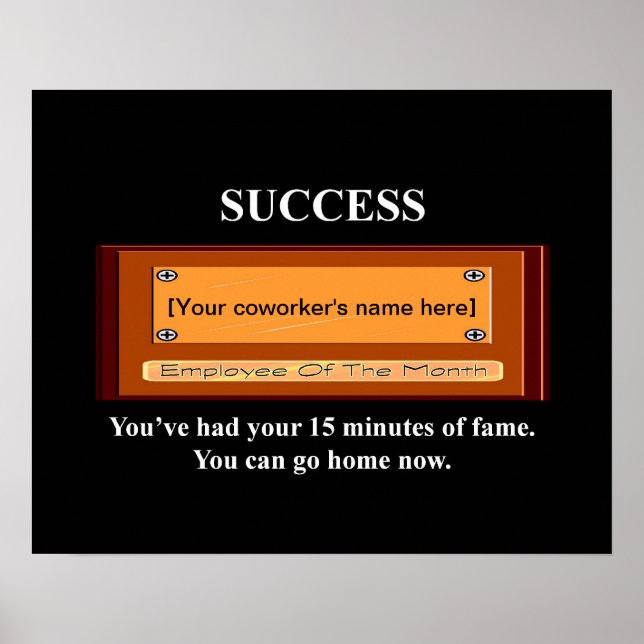 Póster Funny Employee of the Month Your Name Plate (Frente)